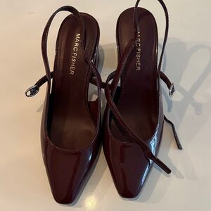 Marc Fisher Dark Red Patent Heels